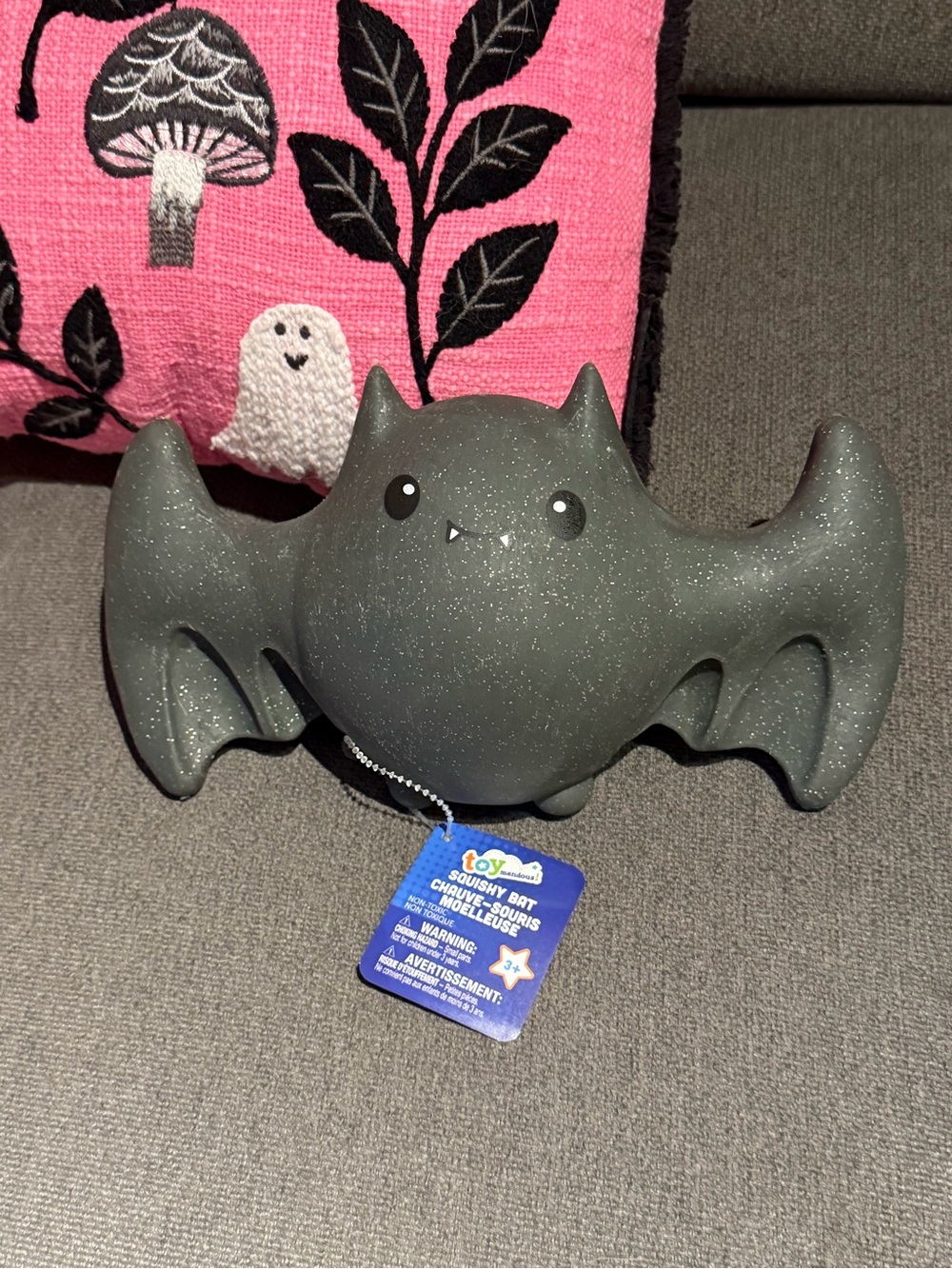 Toymendous Sparkle Gray Bat Squishy Toy
